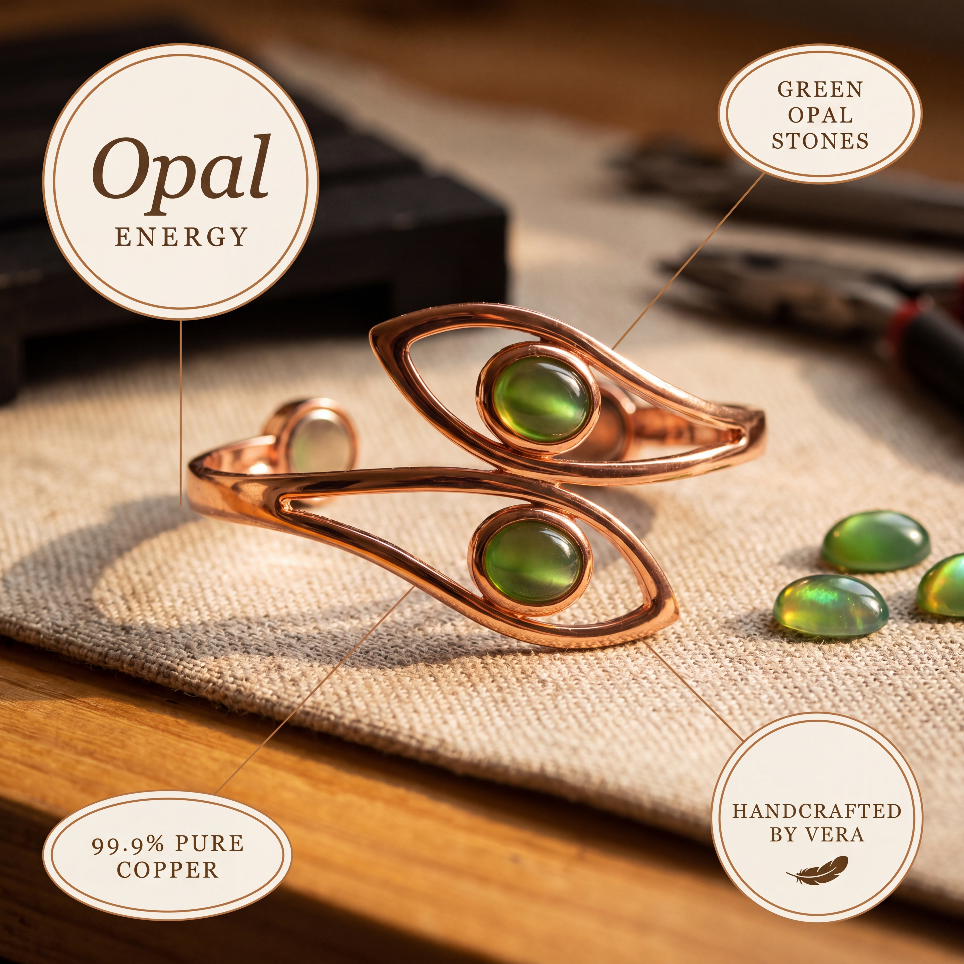 Mara's Opal Copper Bracelet
