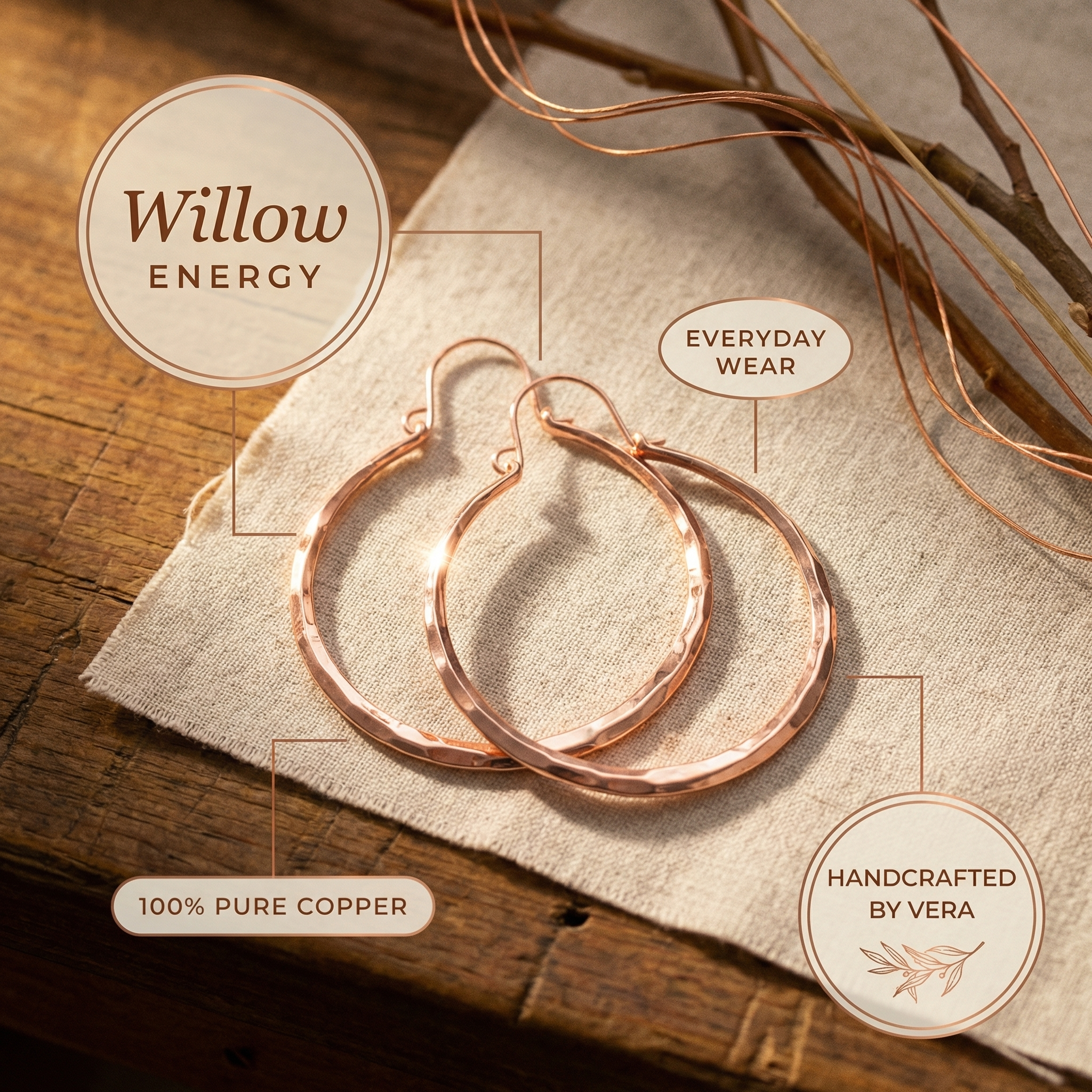 Mara's Willow Copper Earrings