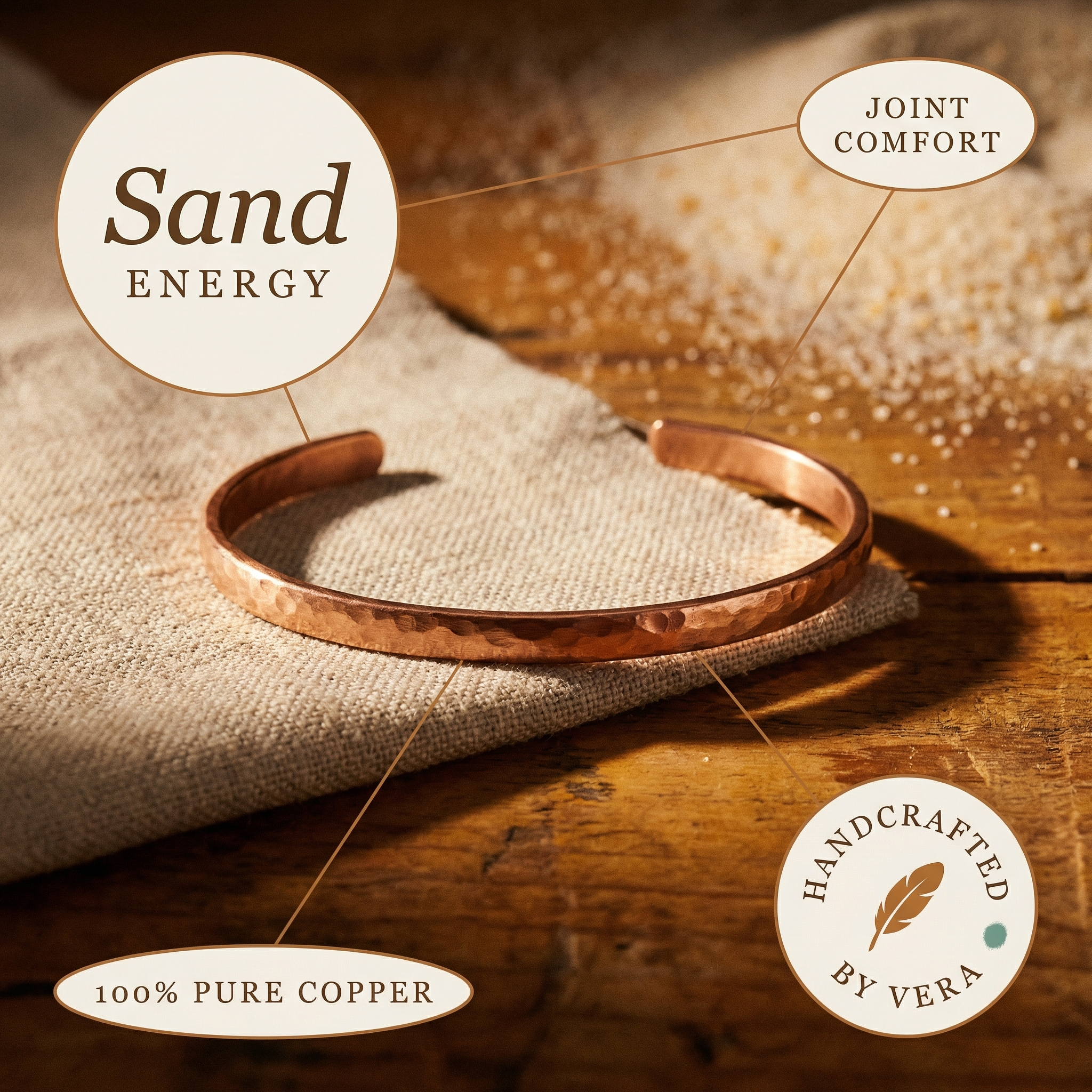 Mara's Sand Copper Anklet