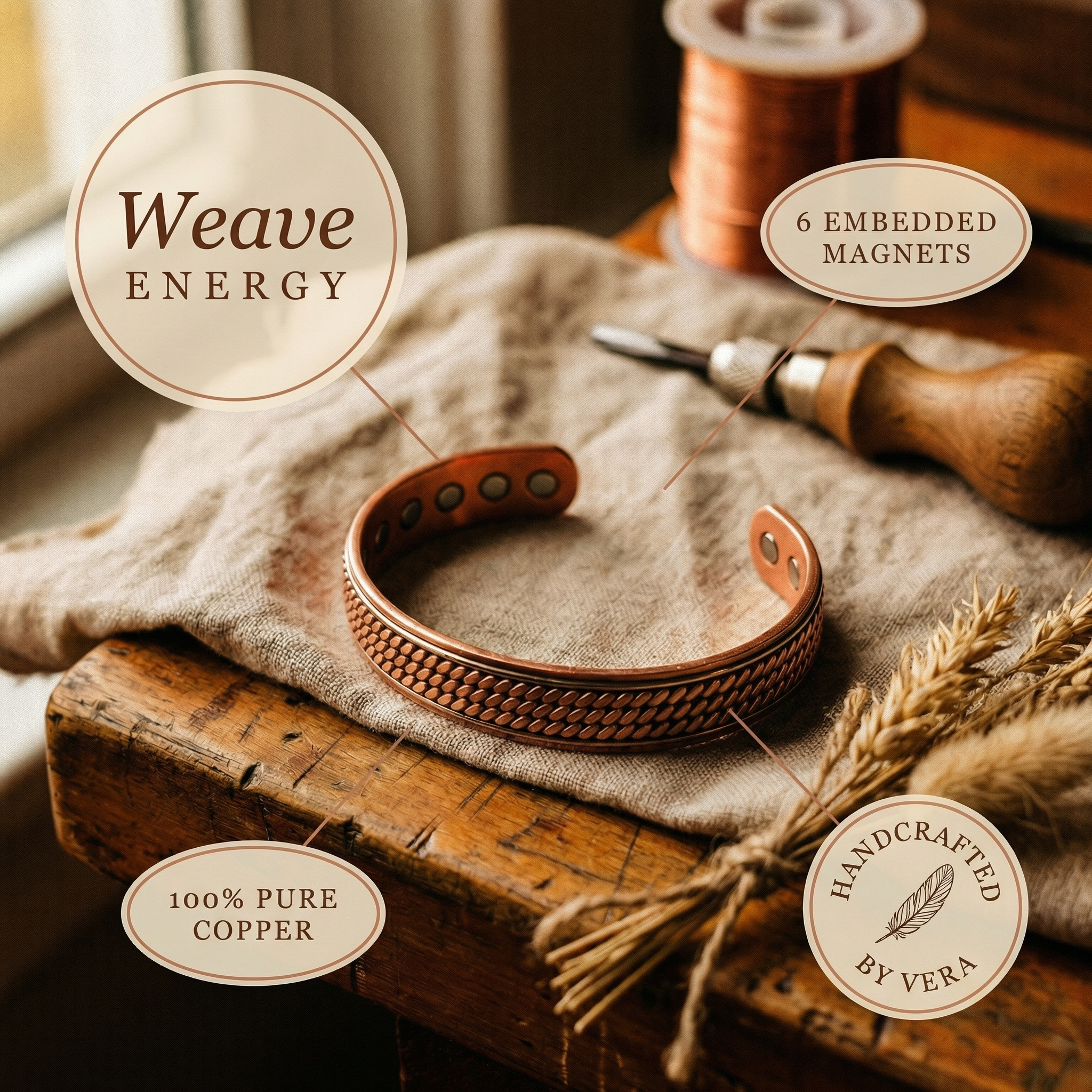 Mara's Wave Copper Bracelet