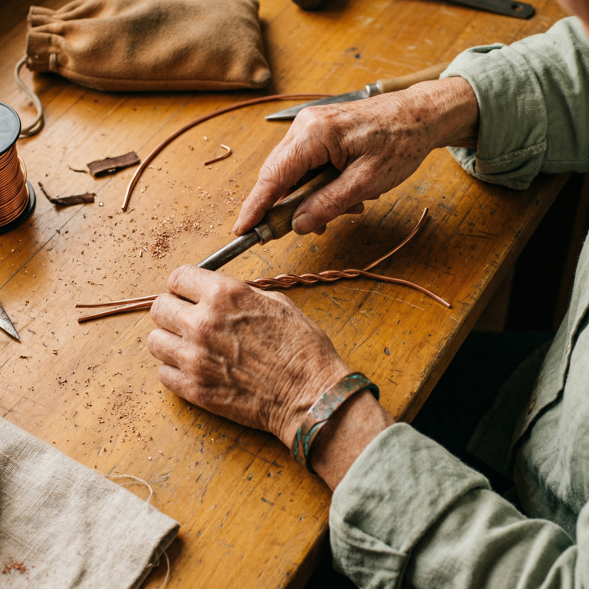 Mara's Seam Copper Bracelet
