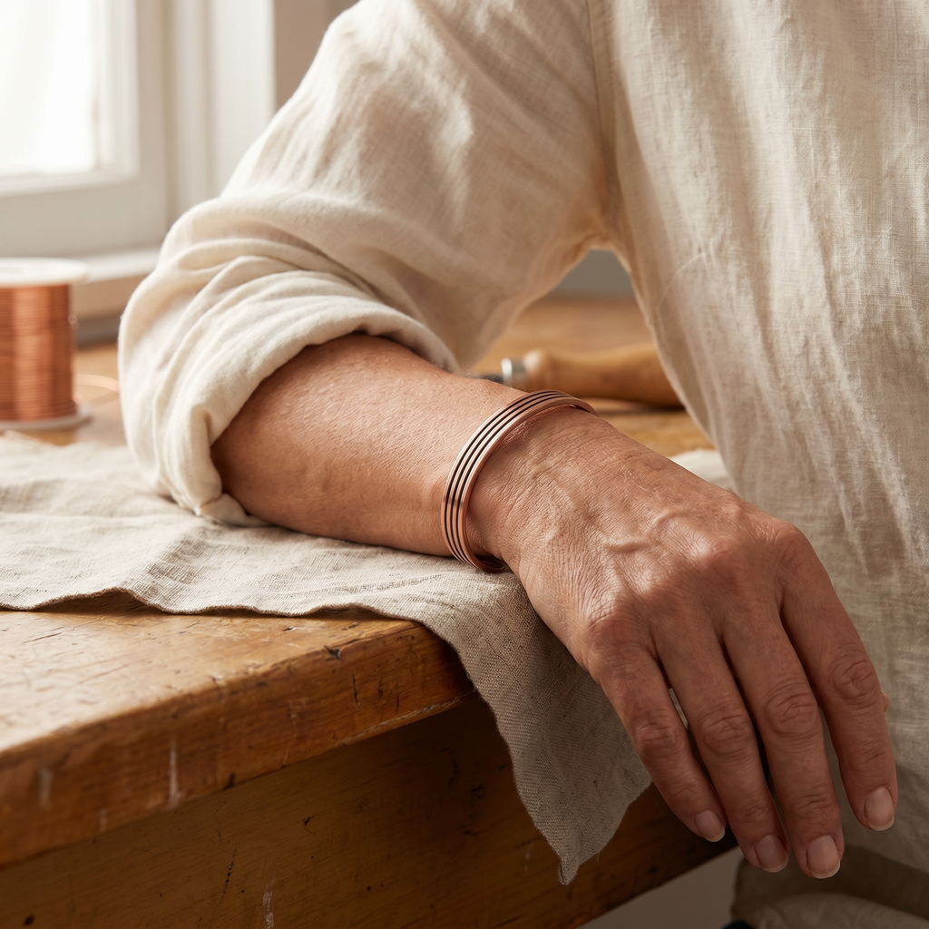 Mara's Sage Copper Bracelet