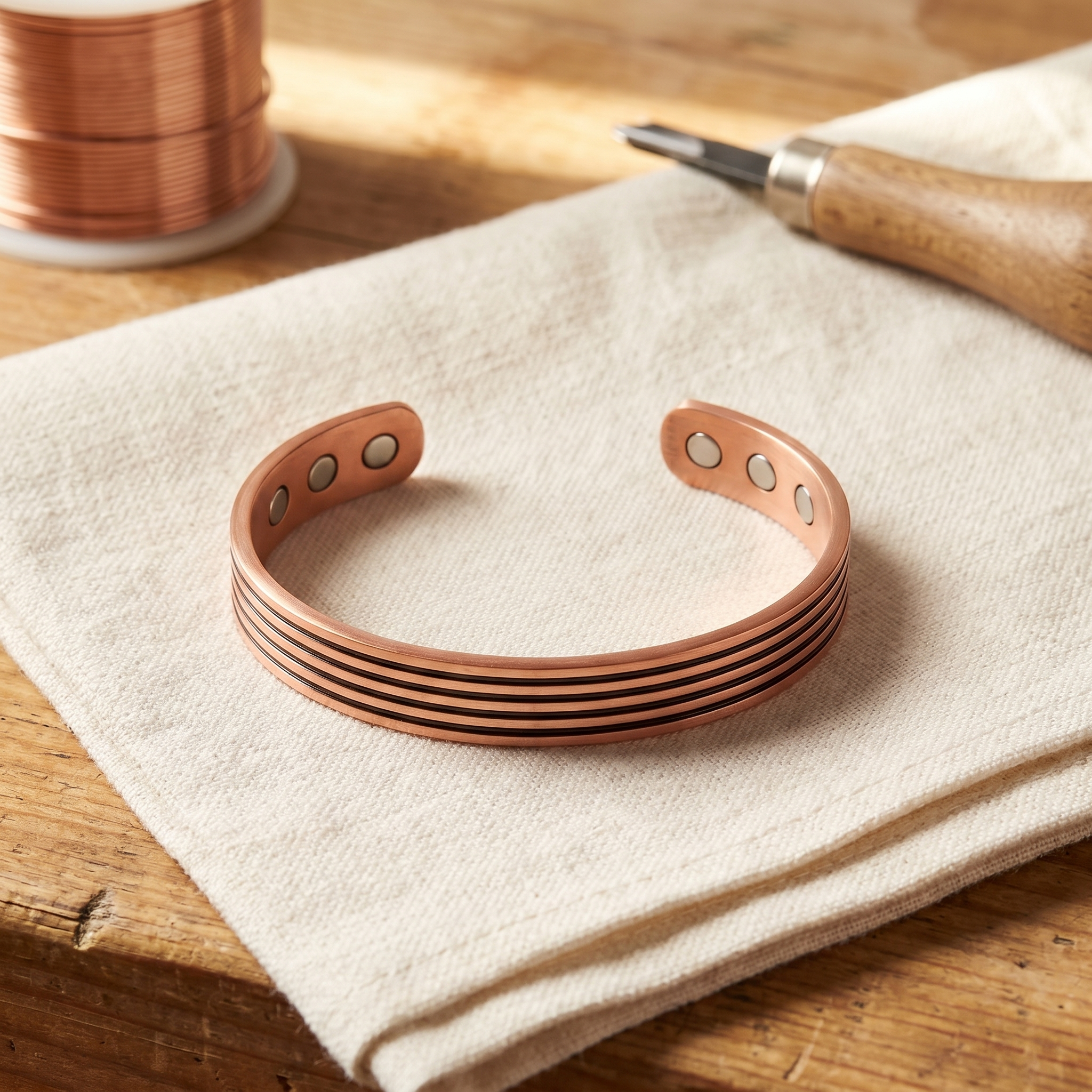 Mara's Sage Copper Bracelet